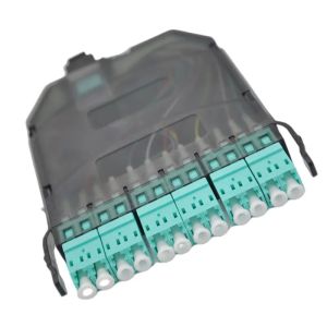 Black MPO Patch Panel , MPO To LC Cassette With 12 Cores 24 Cores