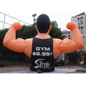 Advertising removable GYM inflatable muscle man for fitness promotion activities