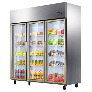 Glass Door Upright Refrigerator Freezer 1350L Ultra Large Capacity Commercial