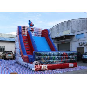 7 meters high kids spiderman inflatable slide with complete digital printing for