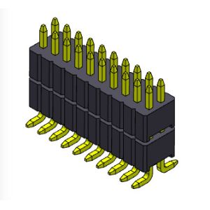 Pin Header Connector 1.27mm Serise Dual Row Stack Straight SMT Type With Pegs 2