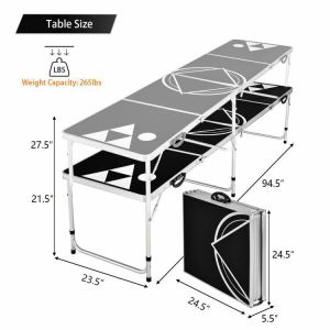 Outdoor Garden Bar Bistro Cafe Patio Party Portable Collapsible Metal Beer Pong