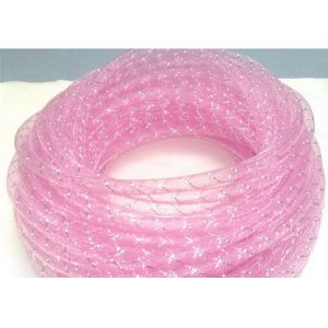 China Clear Pink Cable Mesh Sleeve , Protective Mesh Sleeving PET Material on sale
