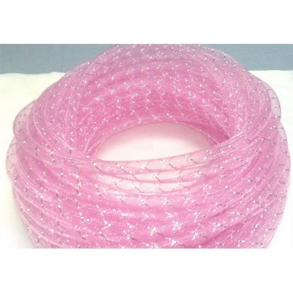 Quality Clear Pink Cable Mesh Sleeve , Protective Mesh Sleeving PET Material wholesale