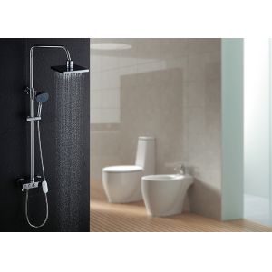 Handheld Head Adjustable LED Shower Set Brushed Surface ROVATE With Slid Bar