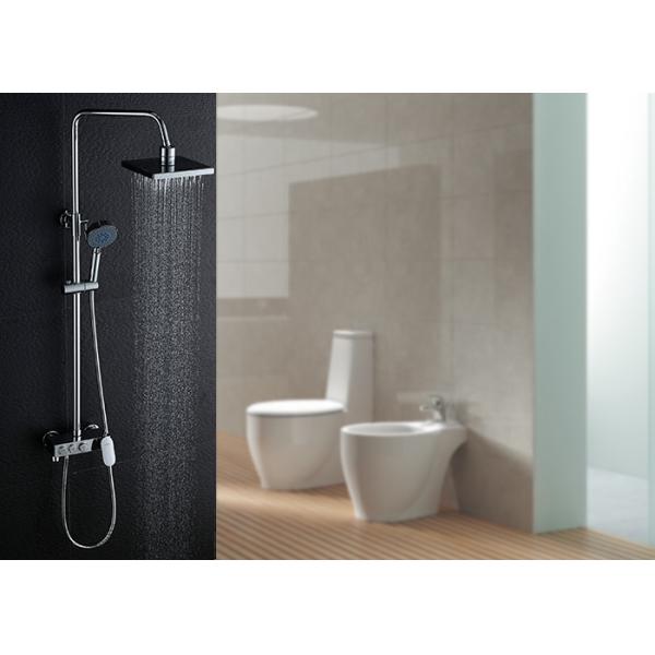 Quality Handheld Head Adjustable LED Shower Set Brushed Surface ROVATE With Slid Bar wholesale