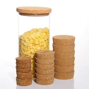 China Wooden Cork Glass Jar Lids Cap For Candle Top Airtight Seal on sale