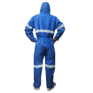 CE Certified Cat III Type 5/6 SMS protective Coverall with reflective tape