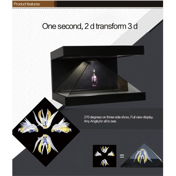 Full Hd 3d holographic display Showcase Advertising With Special Reflect Glass