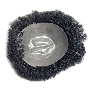 Poly skin man toupee afro wave men replacement Medium Density Hair Prosthesis