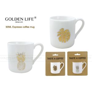 China Pineapple Design White Coffee Mugs , 90cc Espresso Modern Coffee Mugs Durable on sale