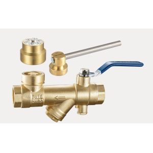 1208 Magnetic and Mechanical Lockable Brass Ball Valve 3 in 1 functions of Meter