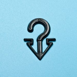 Plastic Sock Hook Stocking Hanger , V Shape Black Plastic Hooks