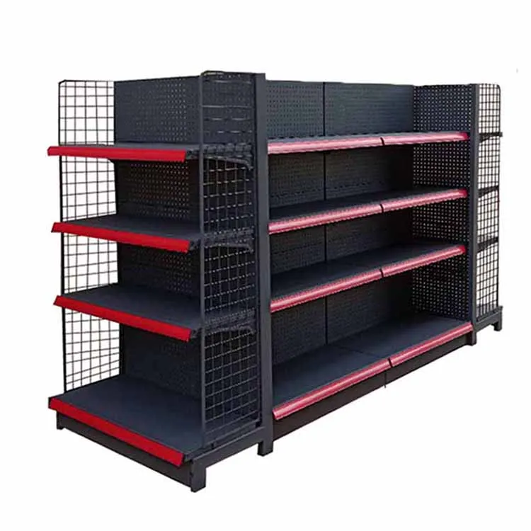 Factory Customized Color Size Logo double side supermarket shelf convenience store rack gondola rack