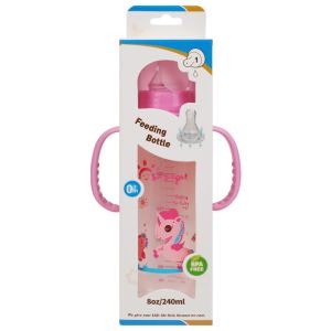 8oz 240ml Newborn Baby Feeding Bottle with double handle PP