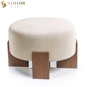 China Stretch Round Shape Mid Century Ottoman Footstool 60cm Length on sale
