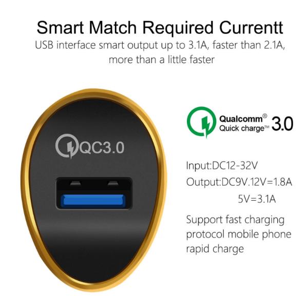 Mini High Speed Quick Charge 3.0 Car Charger For Laptop Work Tempreture -10 - 45 Degrees