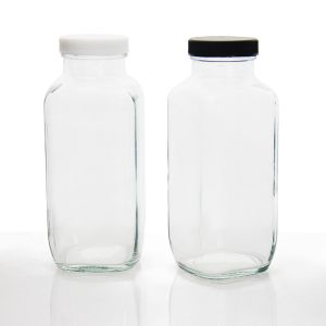 Glass Juice Bottles Squared Juice Glass Bottles With Tamper Proof Cap For Juice