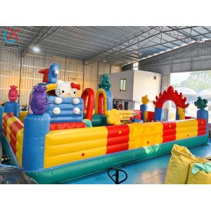 Inflatable Bouncy House Colourful Obstacle Course Inflatable Fun City Playground