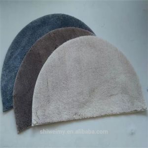 China Half round shaggy microfiber entrance mat on sale