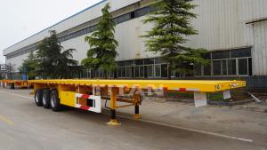 Cheap TITAN VEHICLE 3 axles flatbed semi trailer with 40ft shipping container price to  Bangladesh for sale