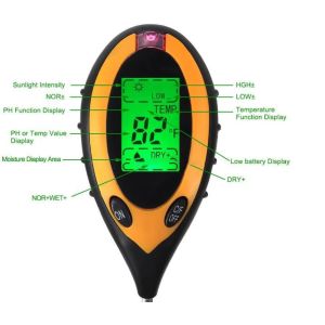 LCD Display Digital 4 in 1 Soil PH Meter with Temperature Moisture Sunlight