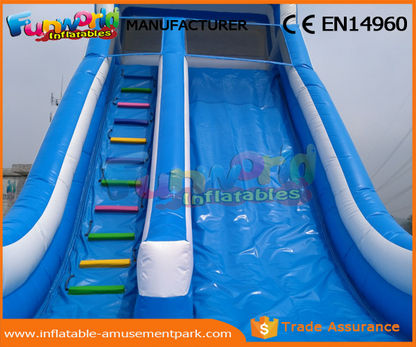 Blue PVC Tarpaulin Frozen Commercial Inflatable Slide Inflatable Dry Slide for Kids