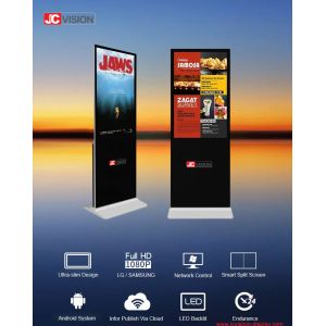 Cheap JCVISION 49 inch White Customization Floor Stand Digital Sigange with Optional Camera for sale