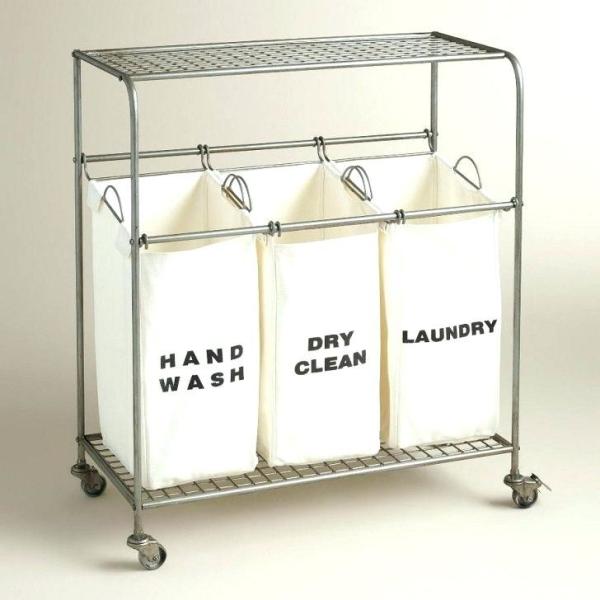Quality Commercial Use Large Laundry Hamper With 3 Fabric Washable Bags wholesale
