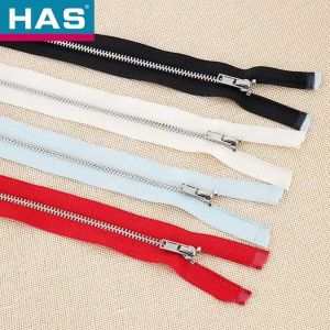 China Custom Brass Metal Zipper Open End Shining Nickel Zipper For Customers' Color Sample on sale