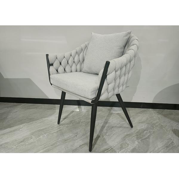 Fabric 72cm Wrought Iron Upholstered Dining Chairs Modern Furniture For Table