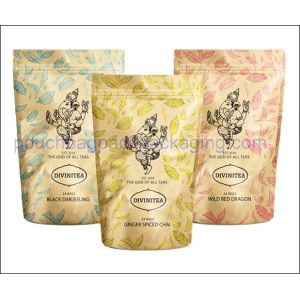 Kraft pack pouch, stand up packaging pouch with zipper for protein