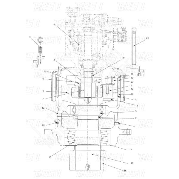 High Strength Steel CLG936 Swing 1 Stage Planetary Gear Gearbox For Excavator Transmission Systems