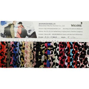 Pile Coating 250GSM Sequin Cloth Material Decorated Shining Fabric