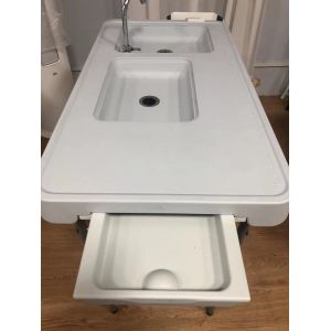 Foldable Outdoor Cleaning Table with Sink and Plastic Material