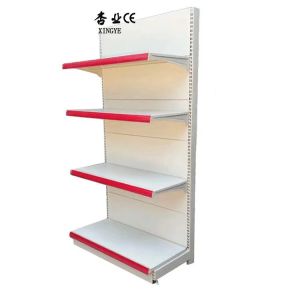 Factory Customized Color Size red market shelves single sided gondola shelf