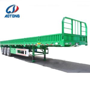 Tri-angle 50tons drop side wall bulk cargo transporting sidewall semi trailer