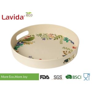 Reusable Recycled Bamboo Fiber Food Serving Trays 3-PC Set Bright Color Smelless