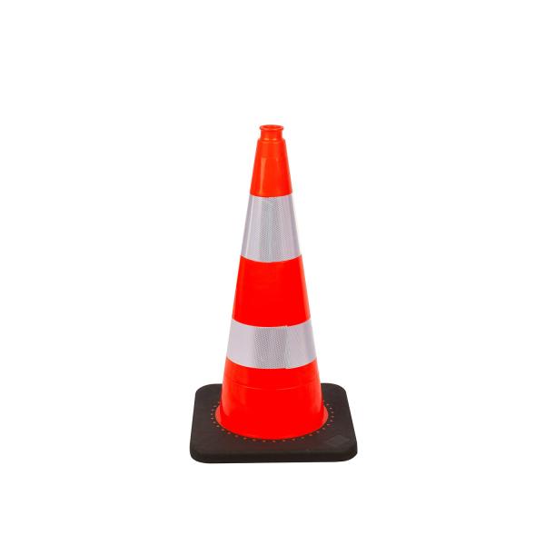 Quality 75cm Injection Molded PVC Traffic Safety Cone with Black Base wholesale