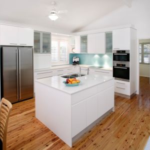 Modern Design Kitchen Pure White Flat-panel Lacquer Kitchen Cabinets For Villa
