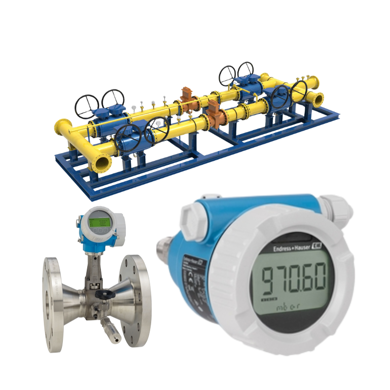Natural gas valve skid equipped with an Endress+Hauser Proline Prowirl R 200