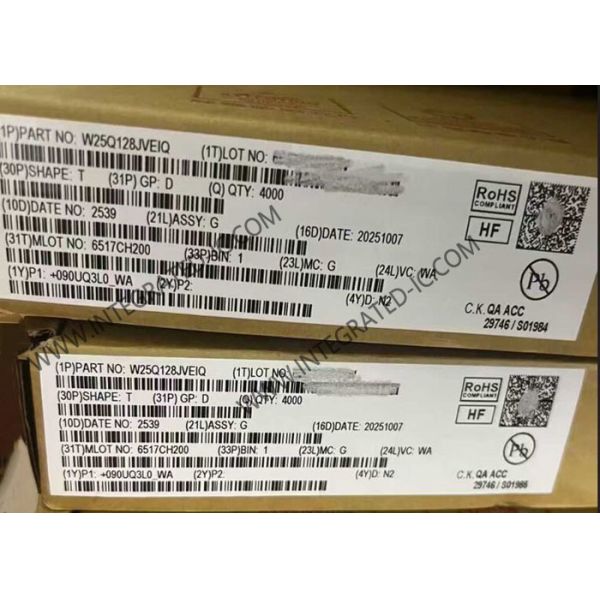 Quality W25Q128JVEIQ 128Mbit Serial Flash Memory IC with 133MHz Clock Frequency in WSON8 Package wholesale