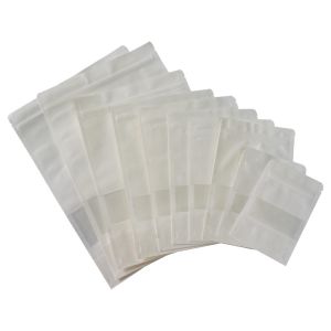 White Frosted Window Zipper 700g Kraft Paper Pouches