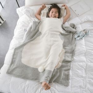 Customized Washable Soft Newborn Blanket 30x40in Sofa Knitted Cotton Blankets