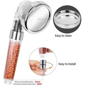 24cm Low Pressure PC Bathroom Handheld Shower Spray 3 Functions