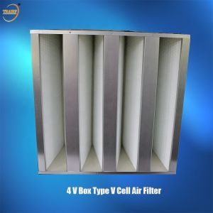 0.5 Micron F9 Metal Frame V Bank HEPA Filter For Air Conditioning Systems