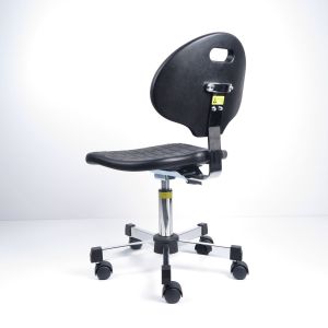 Black Polyurethane Foam Static Office Chair Ergonomic Mushroom Glides Surface
