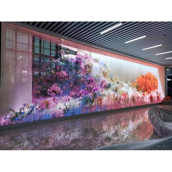 Customized Outdoor Waterproof Transparent Grille LED Transparent Display Screen for Advertising