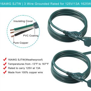 NEMA 5-15P to 5-15R Power Cord 3 Outlets 1M US Plug