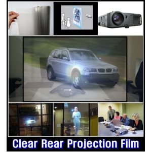 1.52x5 Meter transparent projection film , Holographic Rear Projection screen